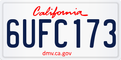 CA license plate 6UFC173