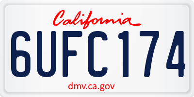 CA license plate 6UFC174