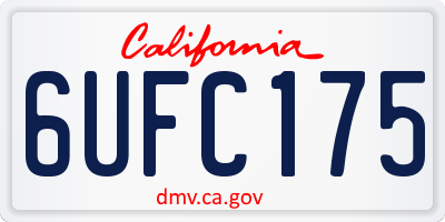 CA license plate 6UFC175