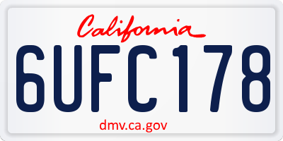 CA license plate 6UFC178