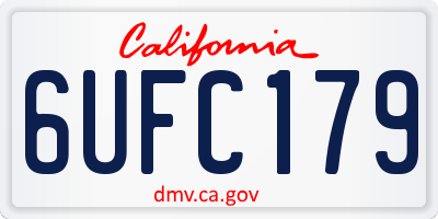 CA license plate 6UFC179