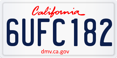 CA license plate 6UFC182
