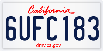 CA license plate 6UFC183