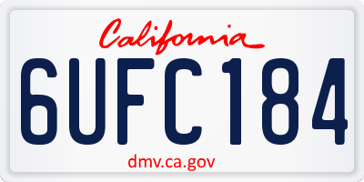 CA license plate 6UFC184