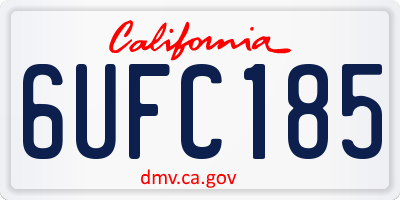 CA license plate 6UFC185