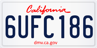 CA license plate 6UFC186