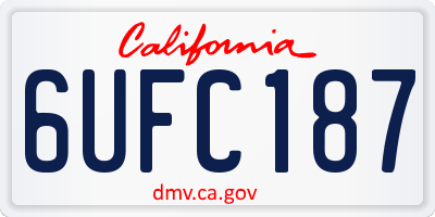CA license plate 6UFC187