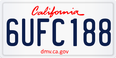 CA license plate 6UFC188