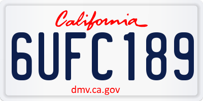 CA license plate 6UFC189