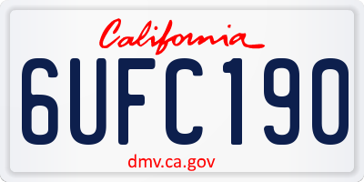 CA license plate 6UFC190