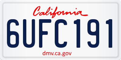 CA license plate 6UFC191