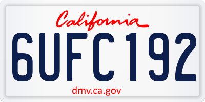 CA license plate 6UFC192