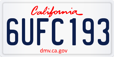 CA license plate 6UFC193
