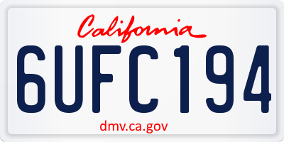 CA license plate 6UFC194