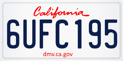 CA license plate 6UFC195