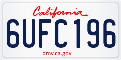 CA license plate 6UFC196