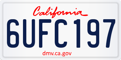 CA license plate 6UFC197