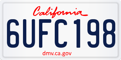 CA license plate 6UFC198