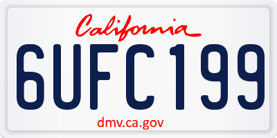 CA license plate 6UFC199