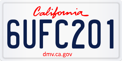 CA license plate 6UFC201
