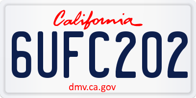 CA license plate 6UFC202
