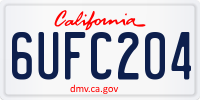 CA license plate 6UFC204