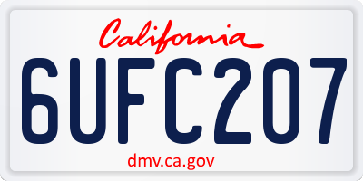 CA license plate 6UFC207