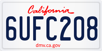CA license plate 6UFC208