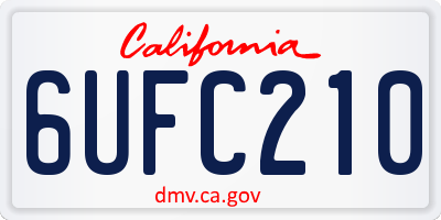 CA license plate 6UFC210