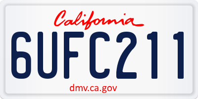 CA license plate 6UFC211