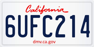 CA license plate 6UFC214