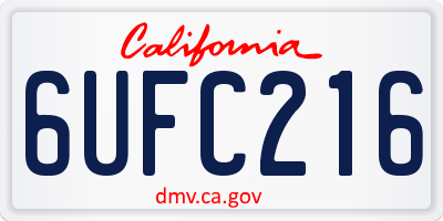 CA license plate 6UFC216