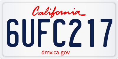 CA license plate 6UFC217