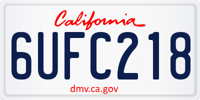 CA license plate 6UFC218