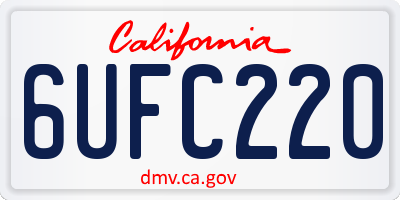 CA license plate 6UFC220