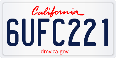 CA license plate 6UFC221