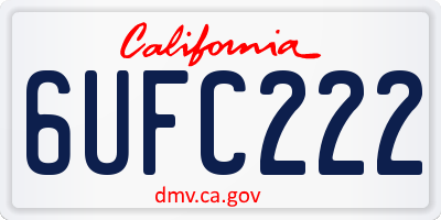 CA license plate 6UFC222
