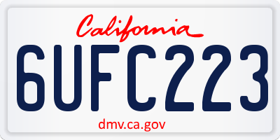 CA license plate 6UFC223