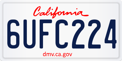 CA license plate 6UFC224