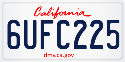 CA license plate 6UFC225