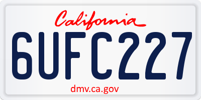CA license plate 6UFC227
