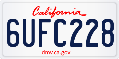 CA license plate 6UFC228