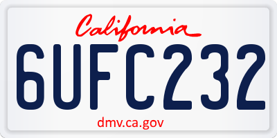 CA license plate 6UFC232