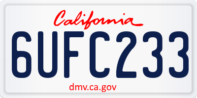 CA license plate 6UFC233