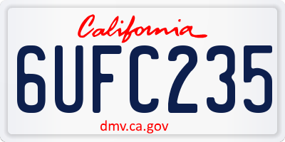 CA license plate 6UFC235