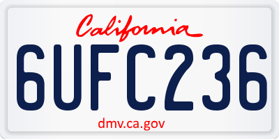 CA license plate 6UFC236