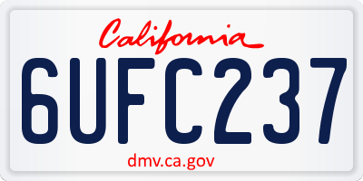 CA license plate 6UFC237