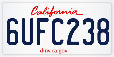 CA license plate 6UFC238