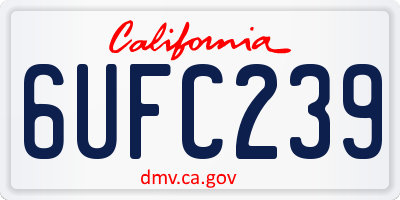CA license plate 6UFC239
