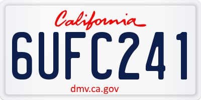 CA license plate 6UFC241
